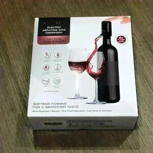 New Tzumi Iconic Electric Aerating Wine Dispenser NIB